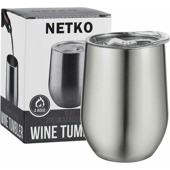 Cupture 12oz Stainless Steel Wine Glasses Vacuum Insulated Tumbler with Lid