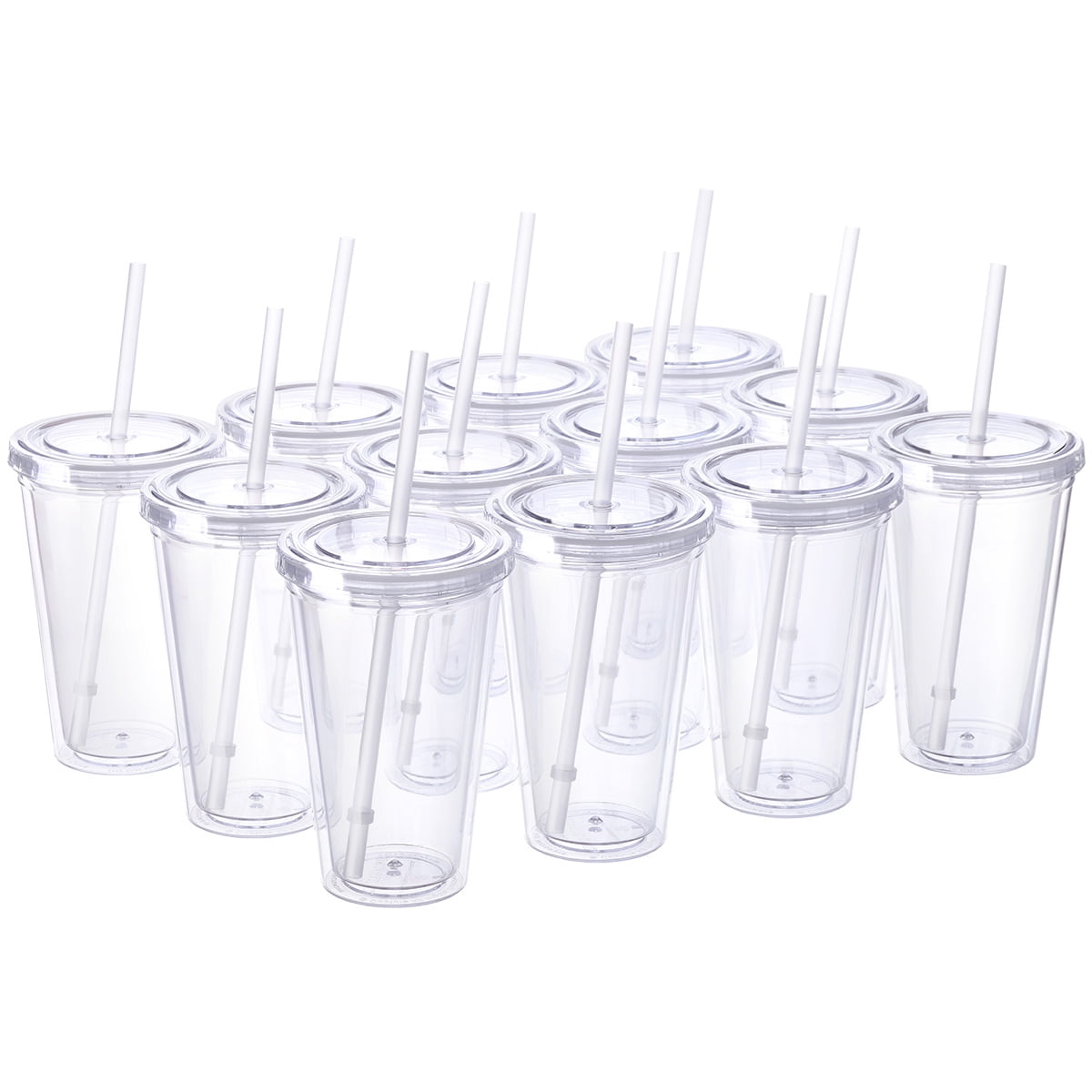 12 Packs 16 oz Tumbler with Straw and Lid Kids Cups with Straws and Lids  Water Bottle Reusable Water…See more 12 Packs 16 oz Tumbler with Straw and