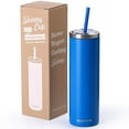 thumbnail image 1 of Cupture Stainless Steel Skinny Insulated Tumbler Cup with Lid and Reusable Straw - 16 oz (Electric Blue), 1 of 12