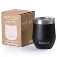 thumbnail image 1 of Cupture Stemless Wine Tumblers 12 oz Vacuum Insulated Mug with Lids - 18/8 Stainless Steel (Jet Black), 1 of 11