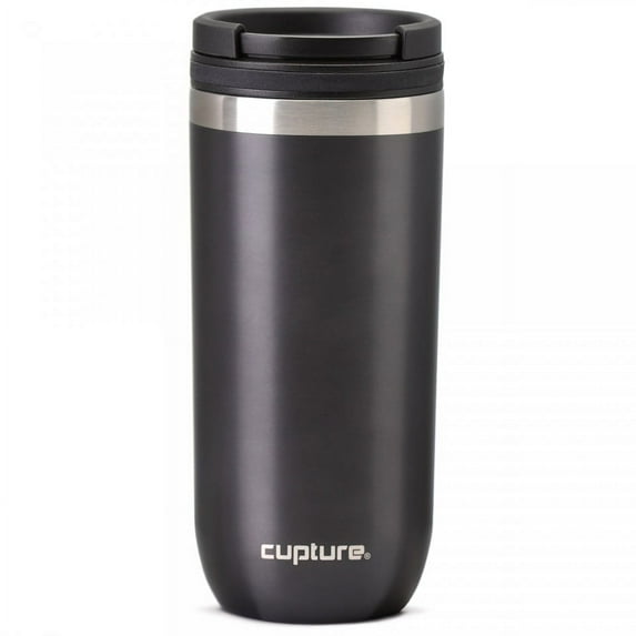 Cupture TWIST-TOP Vacuum-Insulated Stainless Steel Travel Mug, 16 oz, Gunmetal Gray