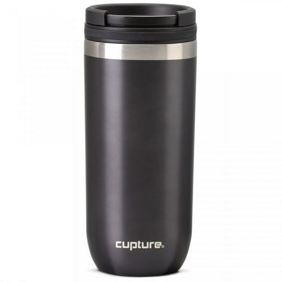 Cupture TWIST-TOP Vacuum-Insulated Stainless Steel Travel Mug, 16 oz, Gunmetal Gray