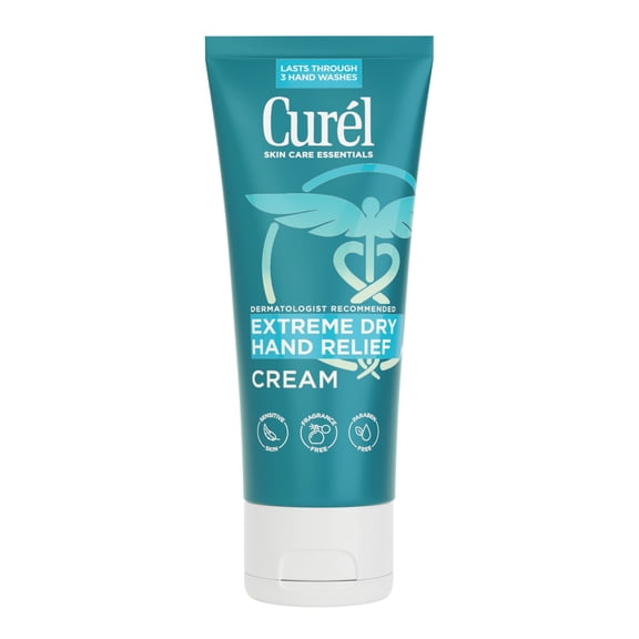 Curel Extreme Dry Hand Relief, Hand Lotion, Dermatologist Recommended Moisturizer, Fragrance Free, 3 fl oz