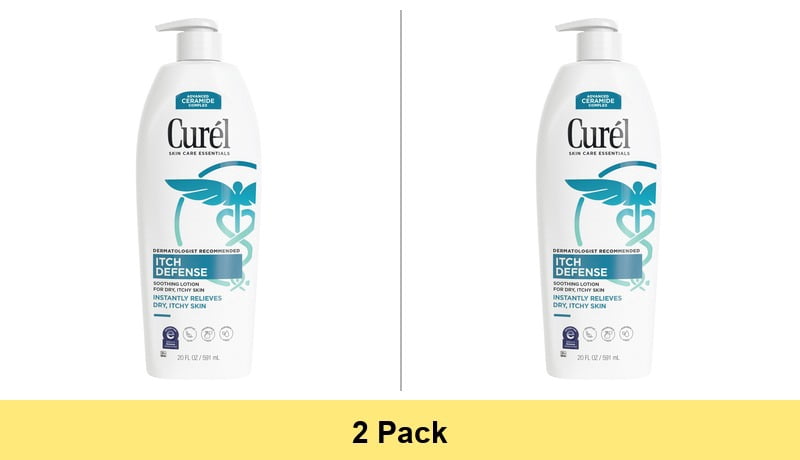 Curél Itch Defense Moisturizer Calming Body and Hand Lotion for Dry Itchy Skin, 20 oz - 2 Pack