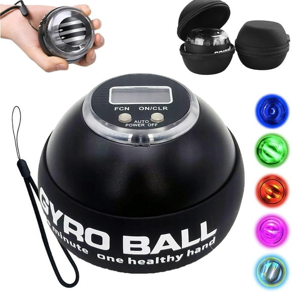 Curaball Hand Exerciser, 2025 New Curaball Hand Balls Torque Ball, Hand Gripping with Counter, Adjustable Resistance Torque Ball 5 Light Modes