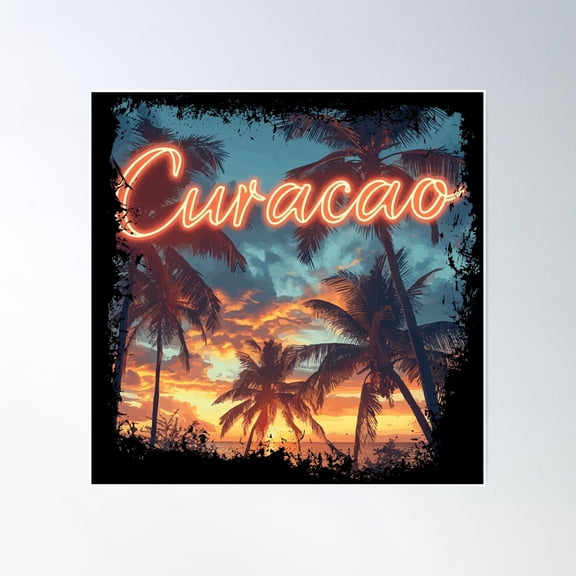 Curacao Design Poster Wall Art, Modern Wall Decor, 16x16 UNFRAMED