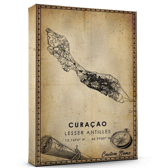 Curacao Map Poster, Lesser Antilles Map Art Poster, Canvas, Curacao Map City vintage Poster, Street Map Artwork Poster, Curacao Map Canvas - 89AZ492