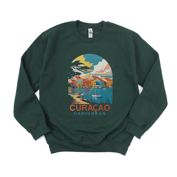 Curacao Travel Summer Vacation Caribbean Islands Tropical Escape Beach SweatShirt Unisex, up to 5XL