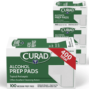 Curad Alcohol Prep Pads, Medium 2-Ply, 400 Count