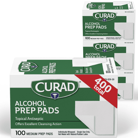Curad Alcohol Prep Pads, Medium 2-Ply, 400 Count