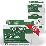 CURAD  Alcohol Prep Pads, Medium 2-Ply, 400 Count
