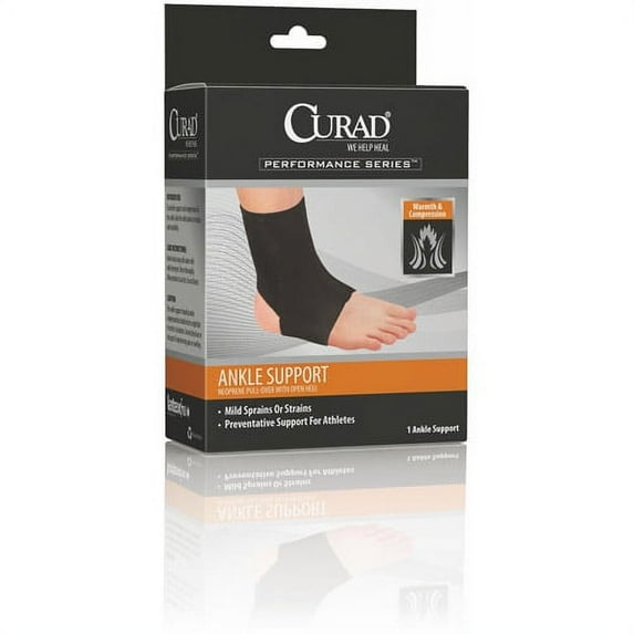 Curad Ankle Support Neoprene Pull-Over w/Open Heel Medium