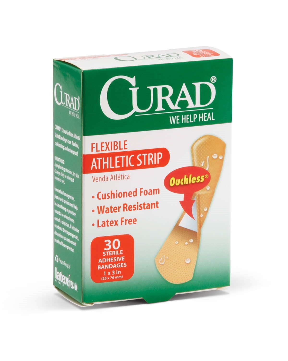 Curad Athletic Foam Bandages, Tan, 30 Ct