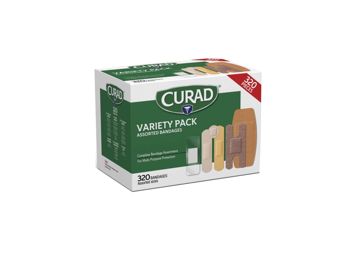 Curad Bulk Variety Pack Assorted Bandages, FlexFabric TM, Waterproof