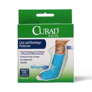 CURAD® Cast and Bandage Protector, Adult Cast Leg Protector for Shower or Bath, Waterproof, Clear - 2 Count