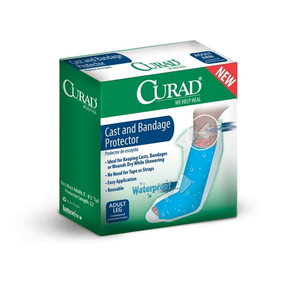 Curad Cast Protector, Protects Bandages or Wounds, Adult Leg, Reusable, 2 Count