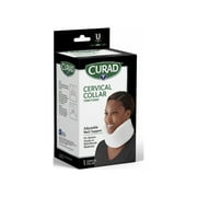 CURAD Cervical Collar, Firm Foam Collar, Neck Support for Strains & Sprains, Universal Size, White, 1 Count