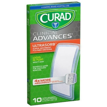 Curad Clinical Advances Ultrasorb, 4 in x 8 In, 10 Each