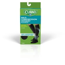 Curad Compression Socks with 8-15mmHg, Black, Size S, Regular Length, 1 Pair