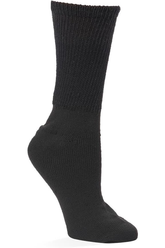 Diabetic Socks for Men & Women Non-Binding, Moisture-Wicking, Cushioned Sole for Comfort & Circulation Support Ideal for Sensitive Feet & Neuropathy, L, Black, 3PK