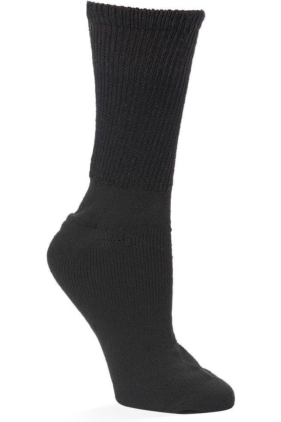 Diabetic Socks for Men & Women Non-Binding, Moisture-Wicking, Cushioned Sole for Comfort & Circulation Support Ideal for Sensitive Feet & Neuropathy, M, Black, 3PK