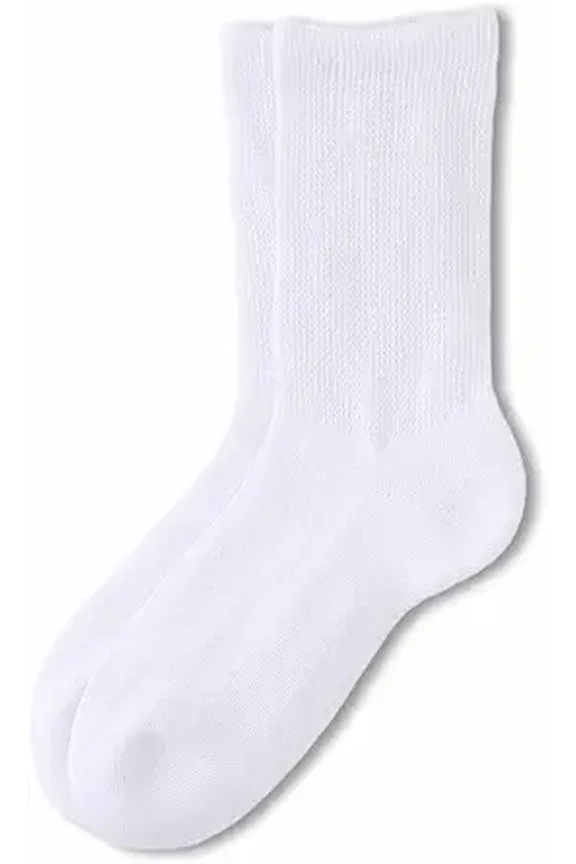 Diabetic Socks for Men & Women Non-Binding, Moisture-Wicking, Cushioned Sole for Comfort & Circulation Support Ideal for Sensitive Feet & Neuropathy, XL, White, 2PK