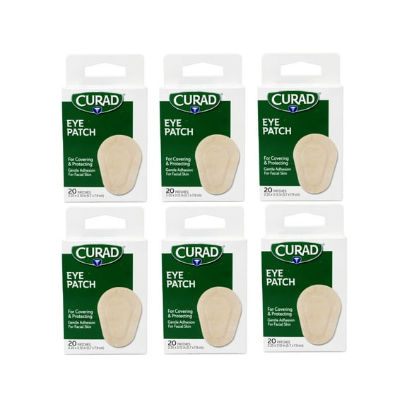 Curad Eye Patch, Non-Woven (Paper), 2.25 Inches X 3.12 Inches, 20 Count - 6 Pack