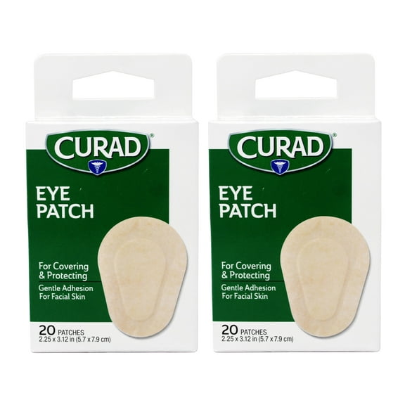 Curad Eye Patch, Non-Woven (Paper), 2.25 Inches X 3.12 Inches, 20 Count - 2 Pack