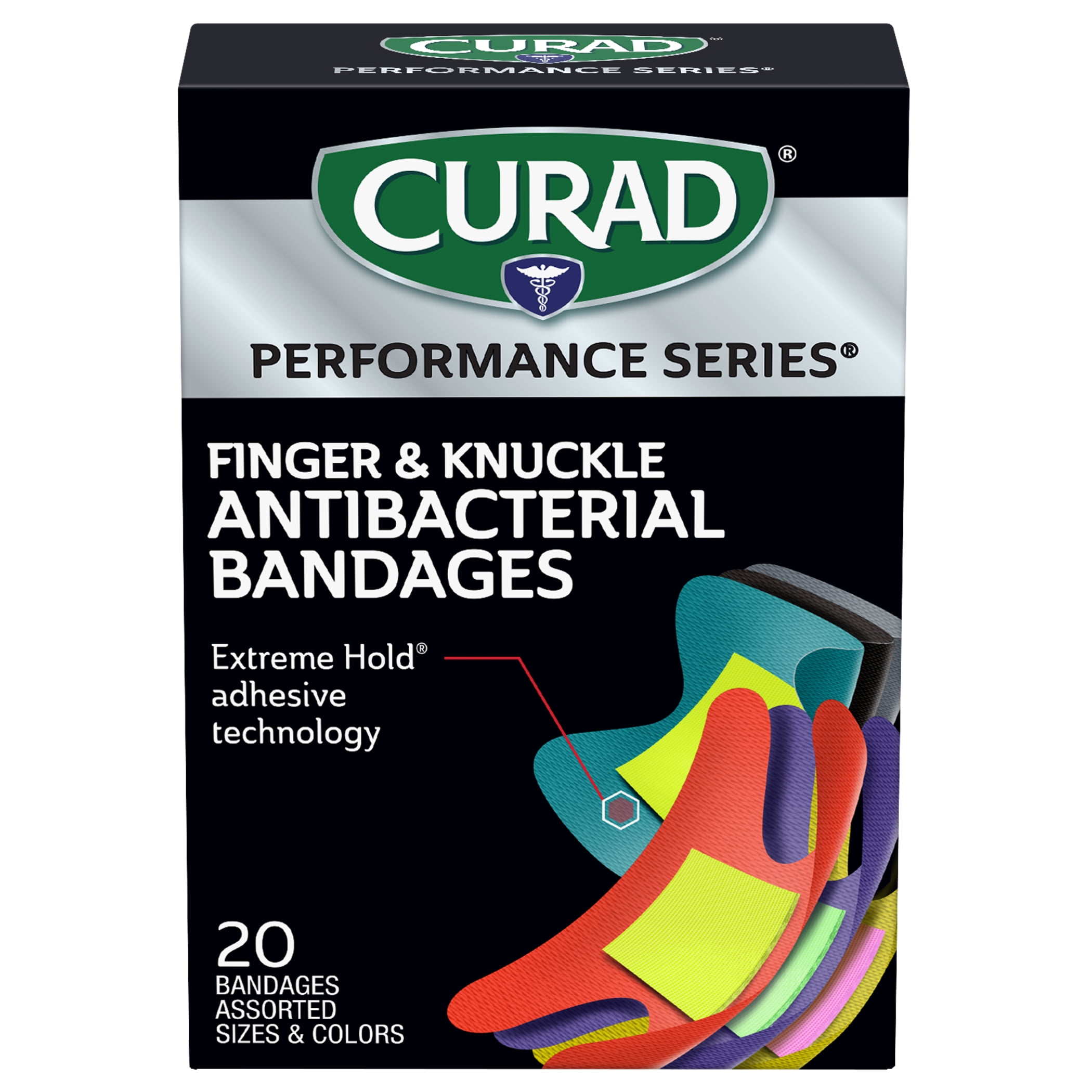 Curad Finger & Knuckle Antibacterial Assorted Bandage, 20 Count
