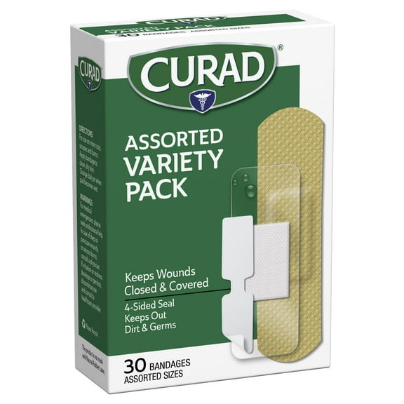 Curad Variety Pack Sterile Assorted Adhesive Bandages, 30 Ea