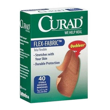 Curad Flexible Fabric Sterile Adhesive Bandages, One Size, 40 Ea, 3 Pack