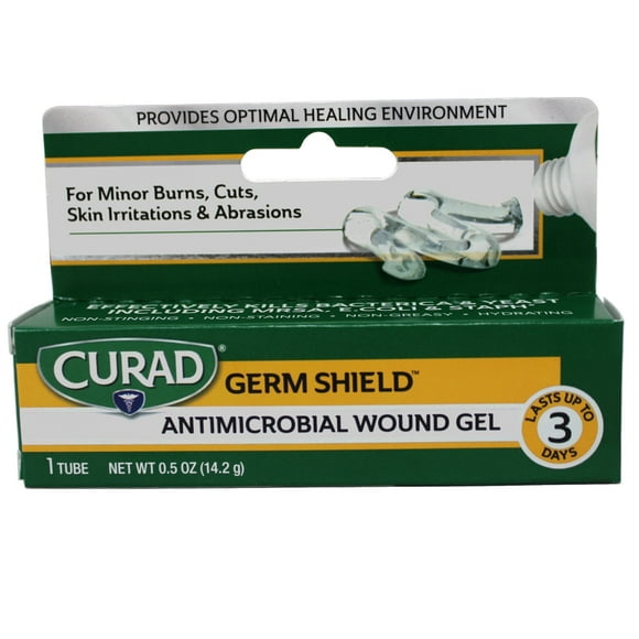 Curad Germ Shield Antimicrobial Silver Wound Gel, For Minor Cuts, Scrapes and Burns, 0.5 Oz Tube, 1 Count