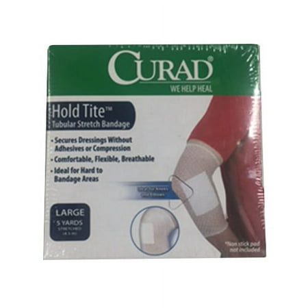 Curad Hold Tite Tubular Stretch Breathable Bandages For Leg, Medium - 5 Yards, 3 Pack