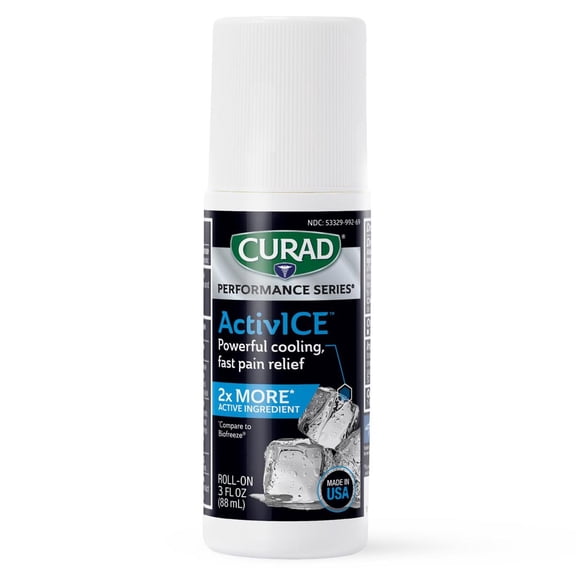 CURAD® ActivICE™ Roll-On Cooling Gel, Topical Pain Relief for Arthritis, Muscle and Body Aches, 3 oz