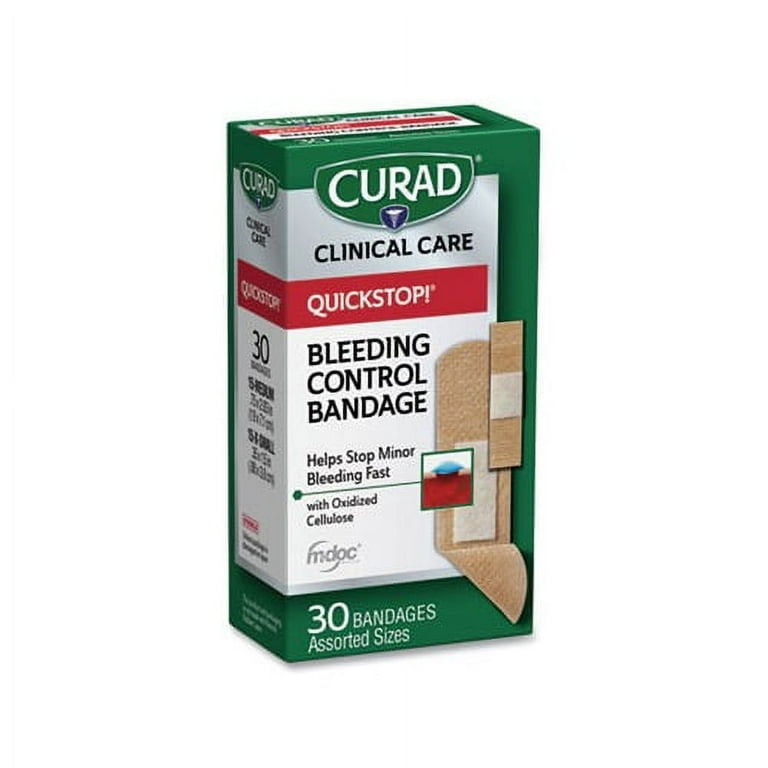 QuickStop Flex Fabric Bandages, Assorted, 30/Box QuickStop Flex Fabric Bandages, Assorted, 30/Box