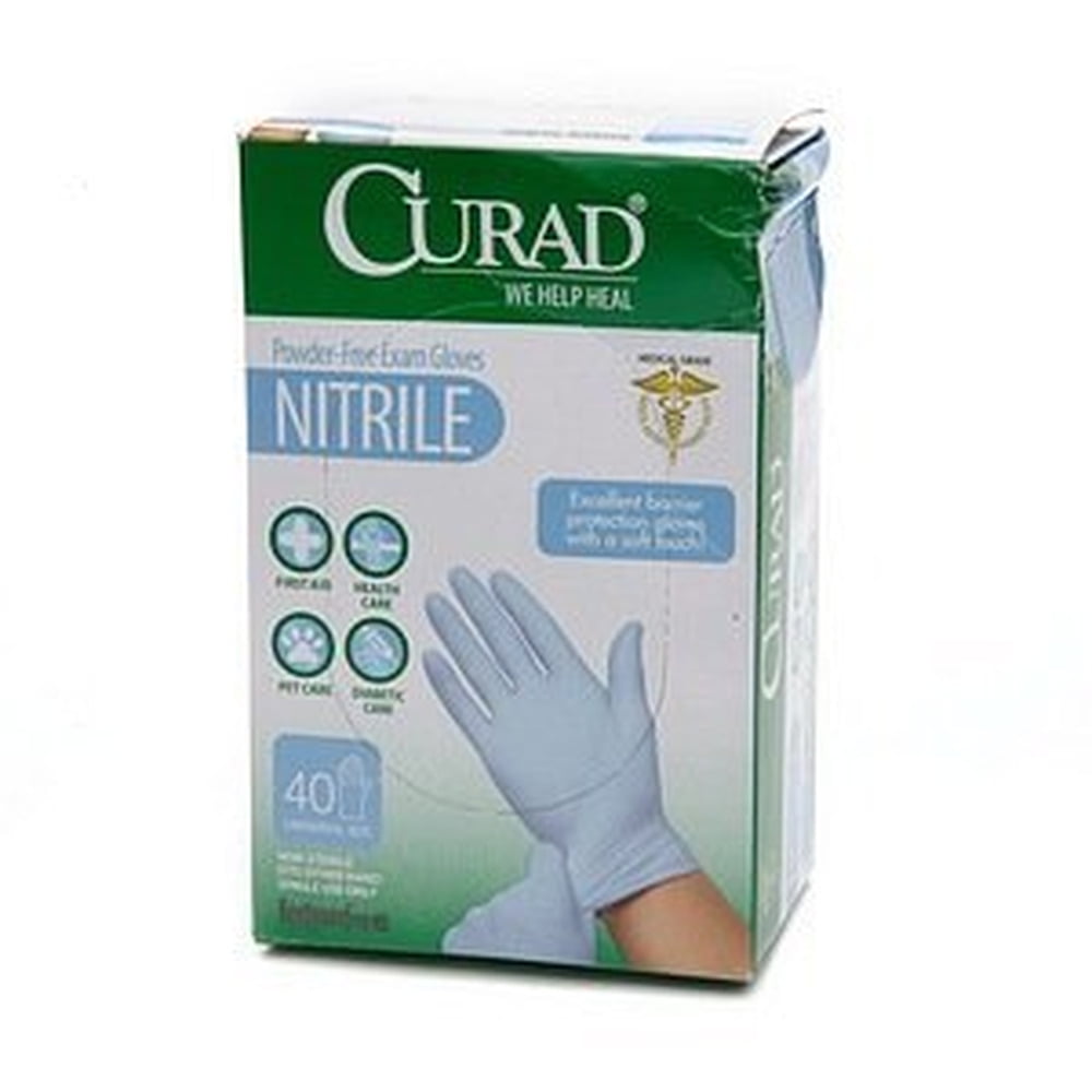 Curad Nitrile Disposable Exam Gloves OSFM (Pack of 32)
