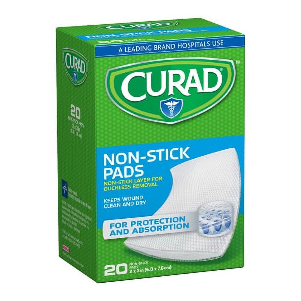 Curad Non Stick Pads With Adhesive Tabs 2 x 3 Inches, 20 Ea, 3 Pack