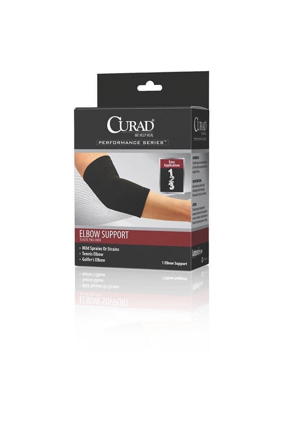 Performance Series Lightweight Elastic Pull-Over Elbow Support-black