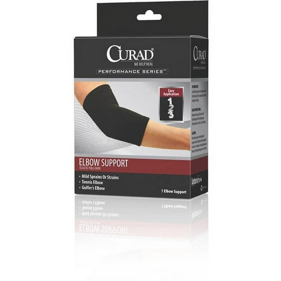 Curad Performance Series Lightweight Elastic Pull-Over Elbow Support-black