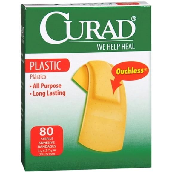 Curad Plastic Bandages .75 X 3 Inches 80 Each (Pack of 6)