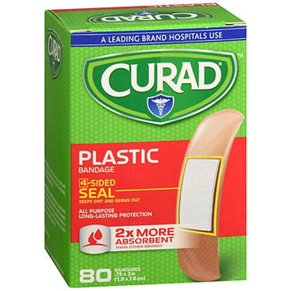 Curad Plastic Bandages One Size 80 Each