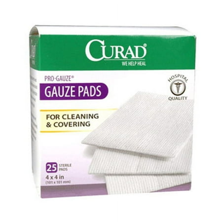 Curad Pro Gauze Pads, 4 X 4 Inches - 25 Ea, 6 Pack