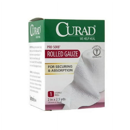 Curad Pro-Sorb Rolled Gauze, 3 Inches X 2.5 Yds - 1 Ea, 2 Pack