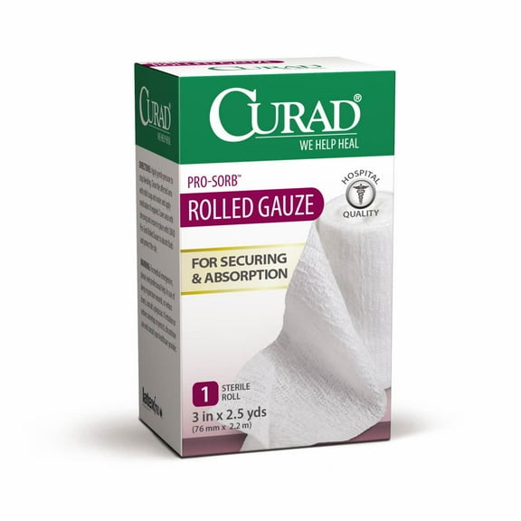 Curad Prosorb Rolled Gauze, 3" x 90"