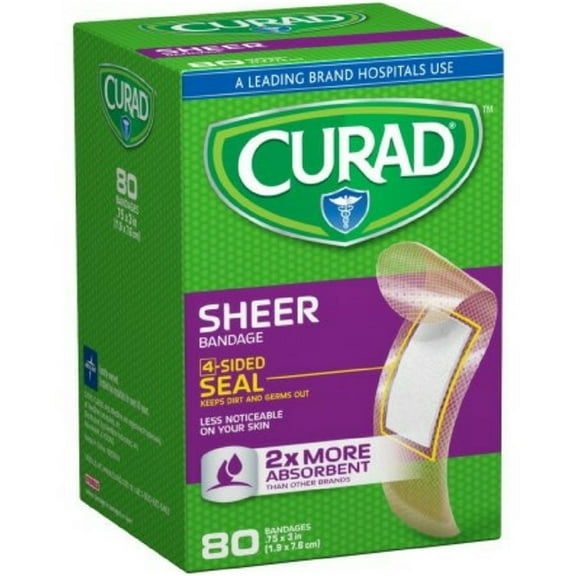 Curad Sheer Bandages One Size 80 Each