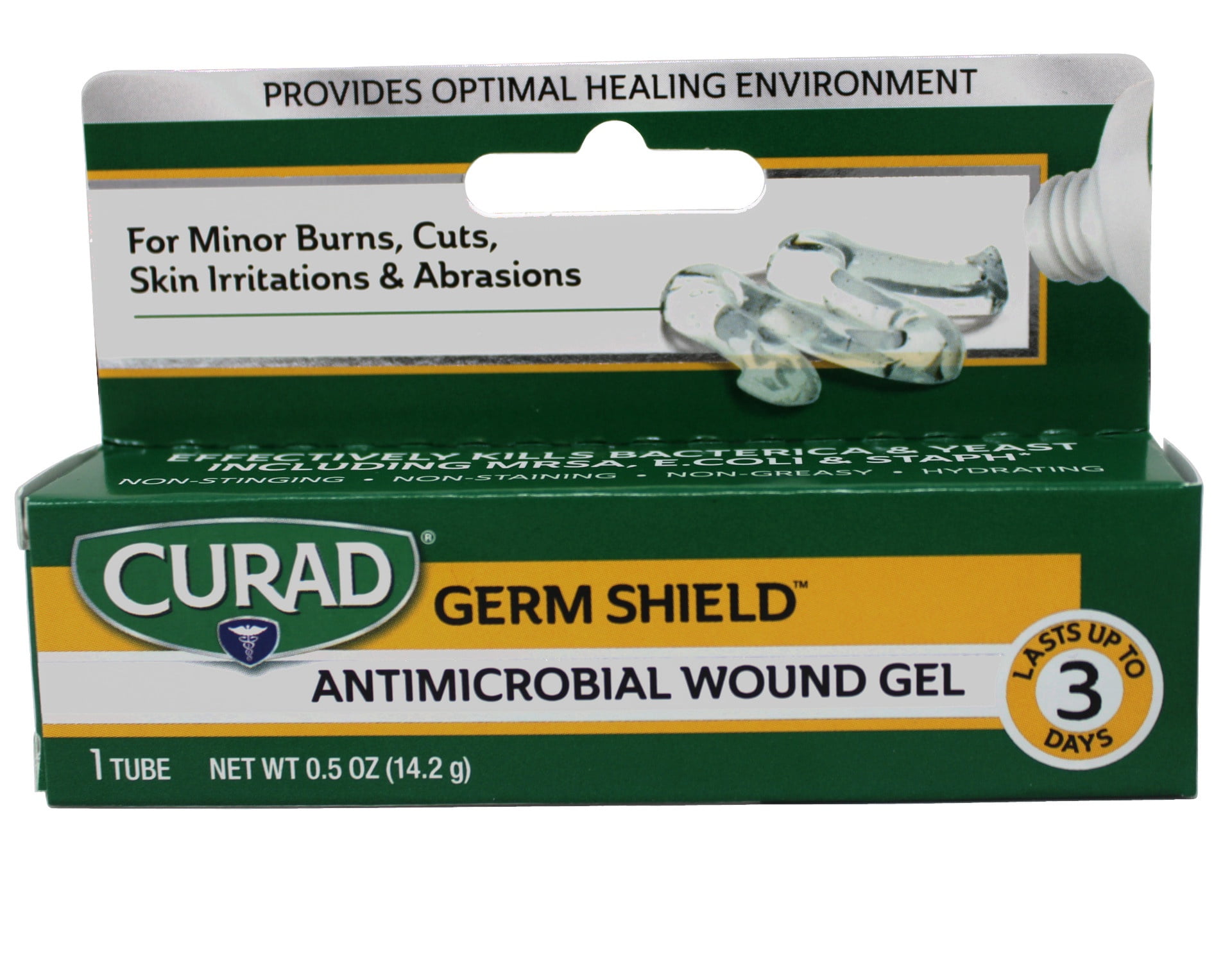 Curad Germ Shield Antimicrobial Wound Gel for Minor Cuts, Burns