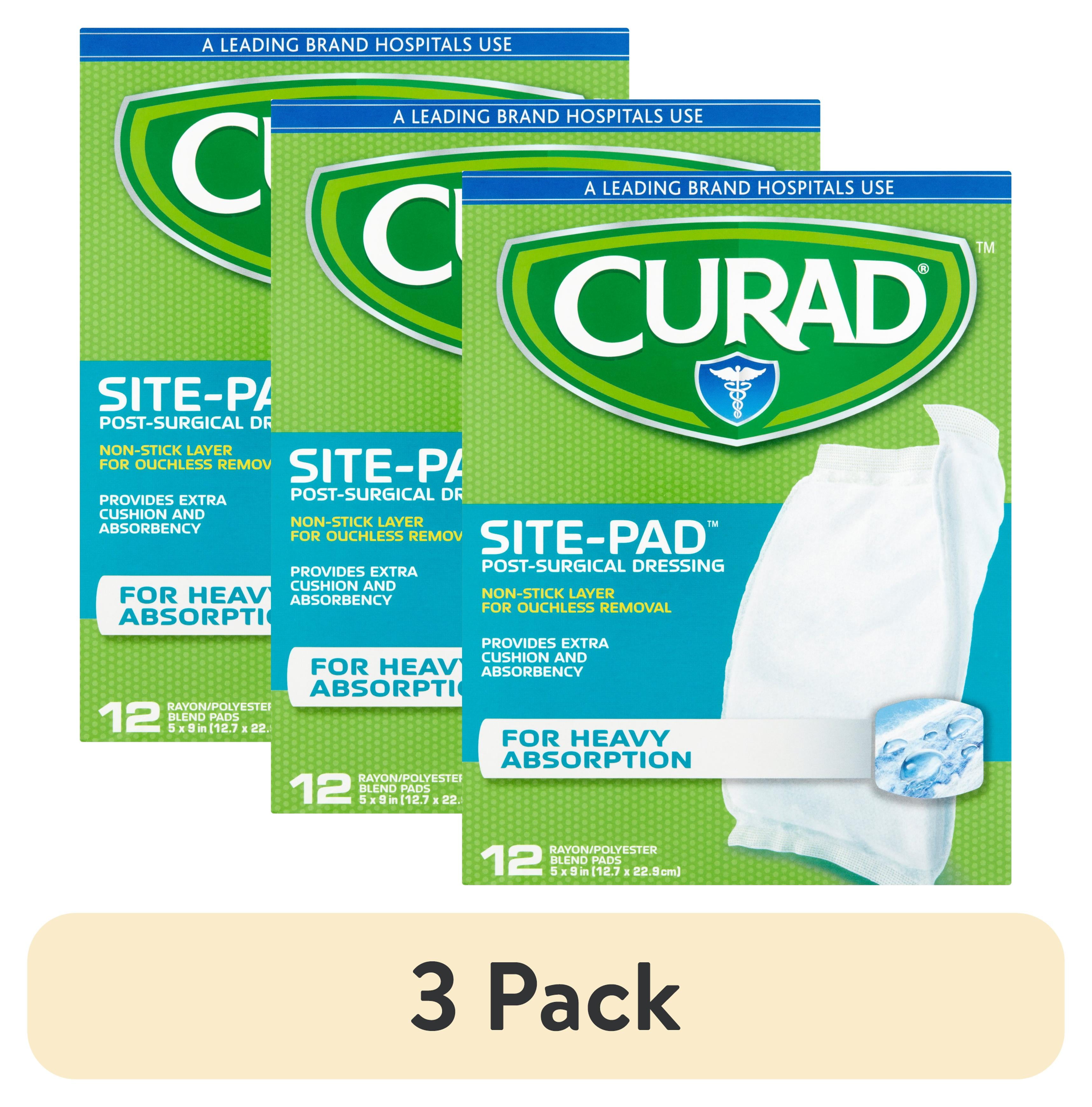 (3 pack) Curad SitePad Post Surgical Dressing, Heavy Absorption, 5"X 9