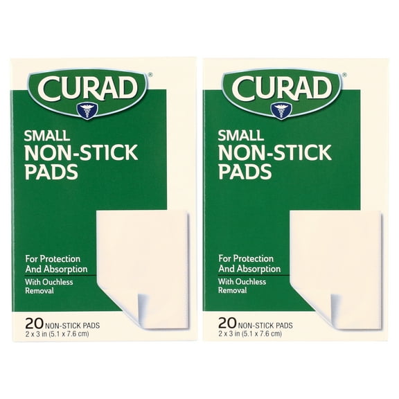 Curad Small Non-Stick Pads 2 x 3 in 20 ea (Pack of 2)