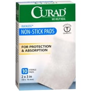 CURAD® Small Non-Stick Pads, For Wound Protection and Absorption, 2 in x 3 in, 10 Count Box