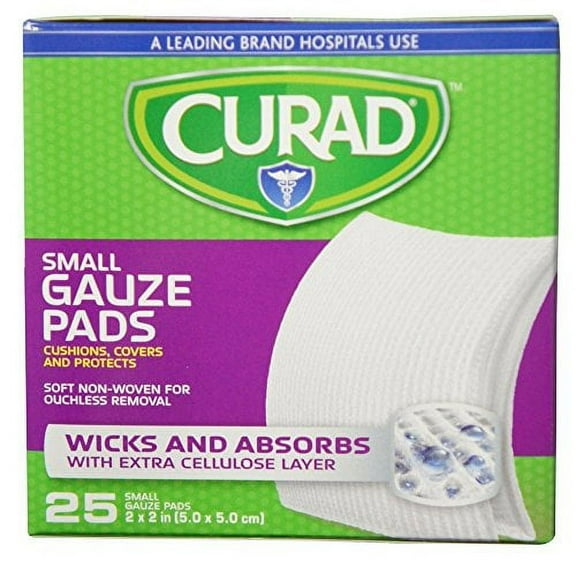 Curad Sootheplus Small Gauze Pads with Baking Soda, Arm and Hammer 2 X 2 in, 25 Ea